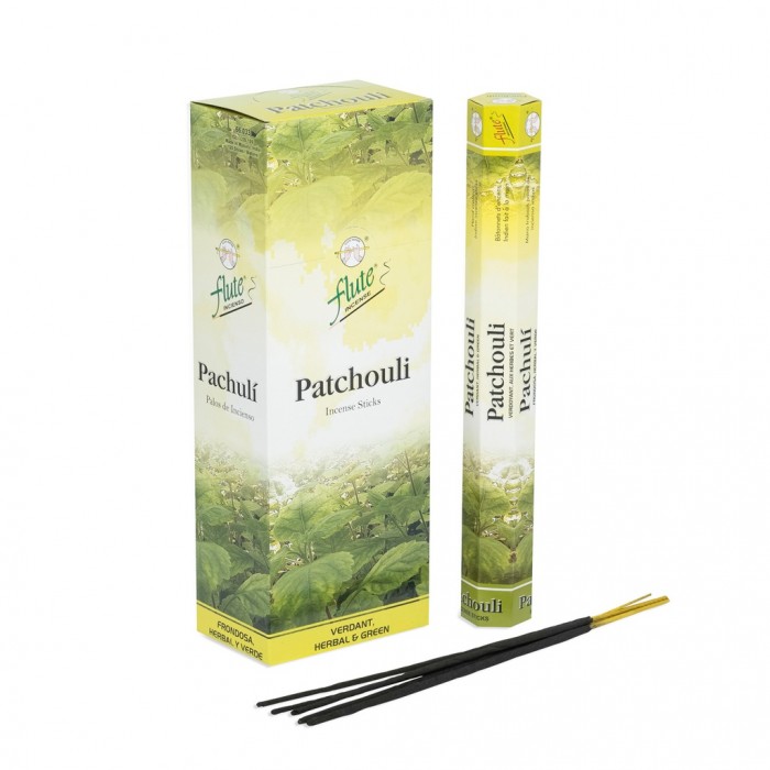 flute incense sticks - patchouli, square packs-6x20 sticks